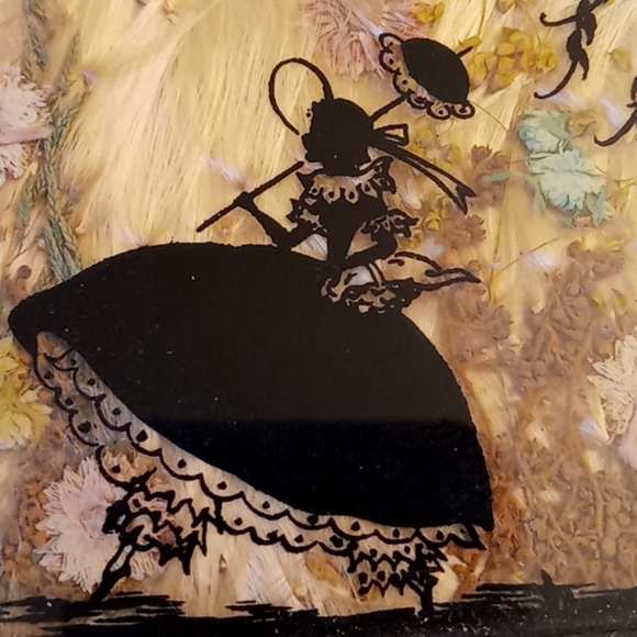 Fisher Pictures Silhouettes Reverse Painting Vtg - Picture 5 of 5